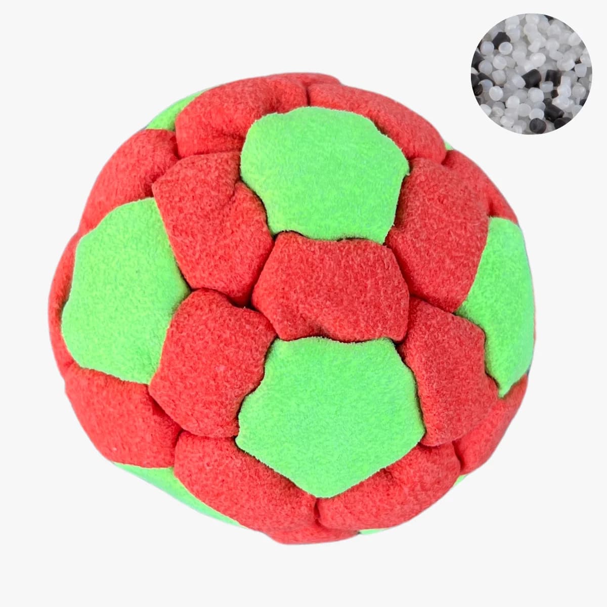 42 Panels Footbag mit Kunststoffgranulat - Crazy Sack Jonglierball & Kickball
